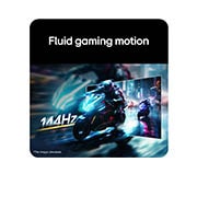 LG 27 ιντσών UltraGear™ G4 FHD Gaming Monitor 144Hz, Η αγωνιστική σκηνή μοτοσικλετών εμφανίζεται σε μια οθόνη παιχνιδιού, αποτυπώνοντας έναν ρυθμό ανανέωσης 144Hz για ρευστή κίνηση παιχνιδιού., 27G411B-B, thumbnail 6