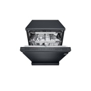 LG Πλυντήριο πιάτων με ατμό LG QuadWash™, Αριστερή πλαϊνή όψη (άδειο, μισάνοιχτη πόρτα) τοποθετημένο στην γκρι κουζίνα, DF455HMS, thumbnail 12