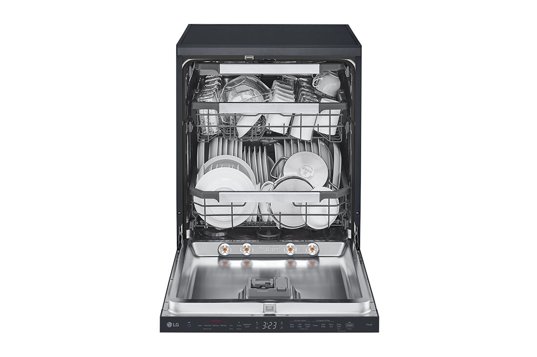 LG Πλυντήριο πιάτων με ατμό LG QuadWash™, Front Open with dish, DF587HMS, thumbnail 3