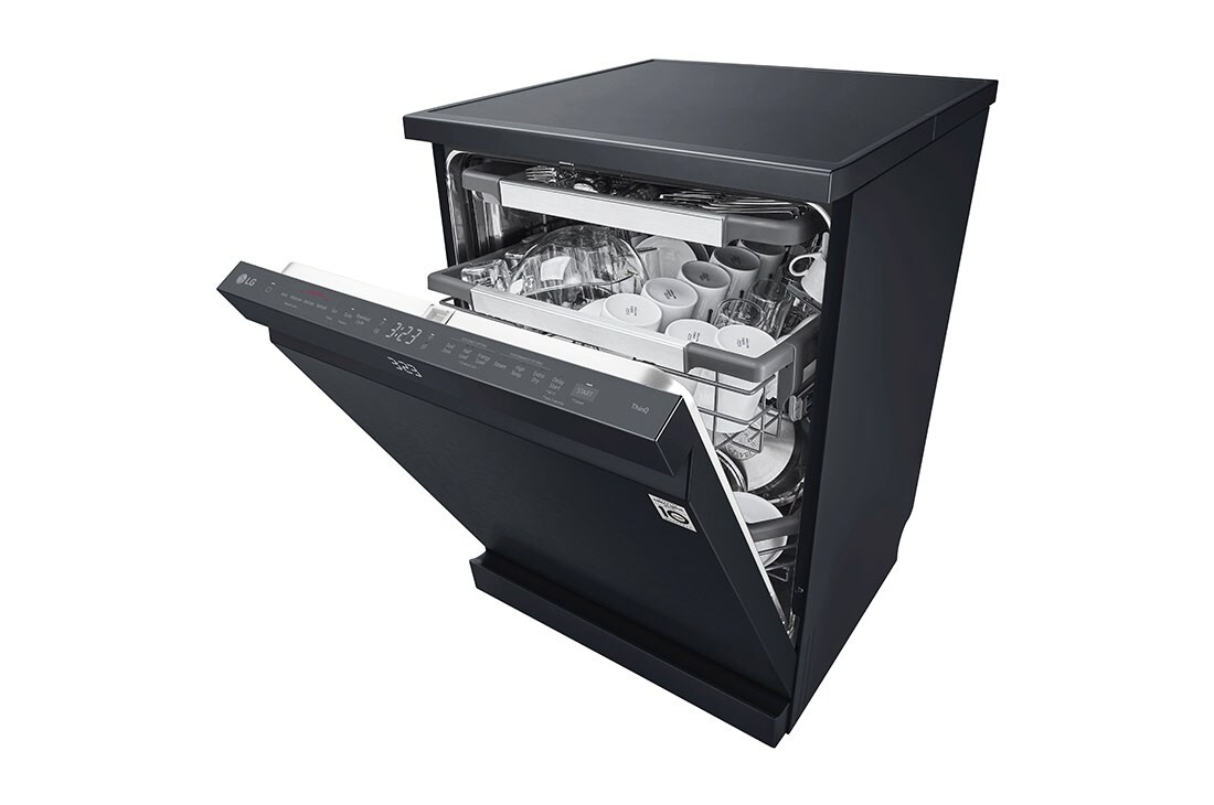 LG Πλυντήριο πιάτων με ατμό LG QuadWash™, Right Side with dishes, DF587HMS, thumbnail 10