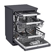 LG Πλυντήριο πιάτων με ατμό LG QuadWash™, Left Side with dish, DF587HMS, thumbnail 5