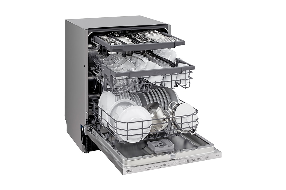 LG Εντοιχιζόμενο πλυντήριο πιάτων με LG QuadWash™, side view, DB243TX, thumbnail 7
