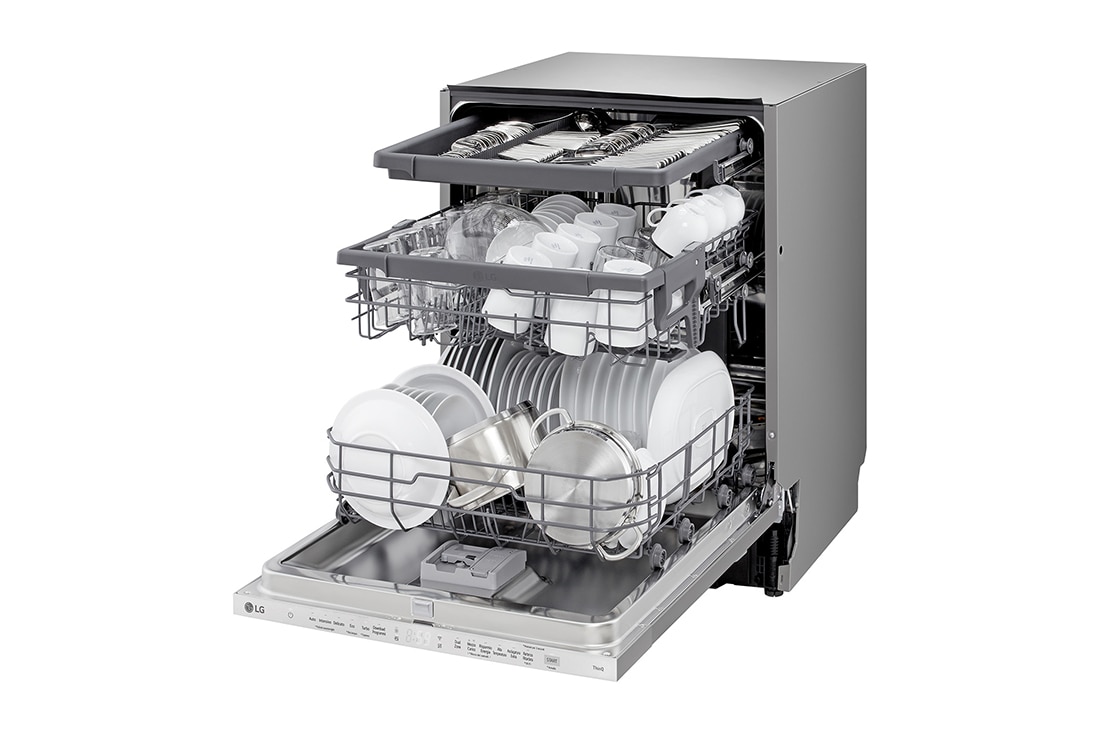 LG Εντοιχιζόμενο πλυντήριο πιάτων με LG QuadWash™, side view, DB243TX, thumbnail 9