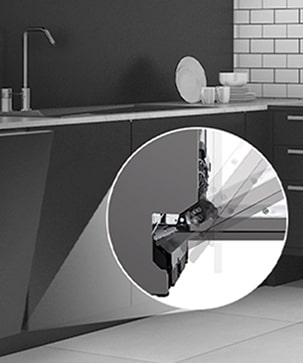 Κοντινό εσωτερικού πλυντηρίου πιάτων LG από ανοιξείδωτο ατσάλι, για ανθεκτικότητα, υγιεινή και αποτελεσματικό πλύσιμο πιάτων.