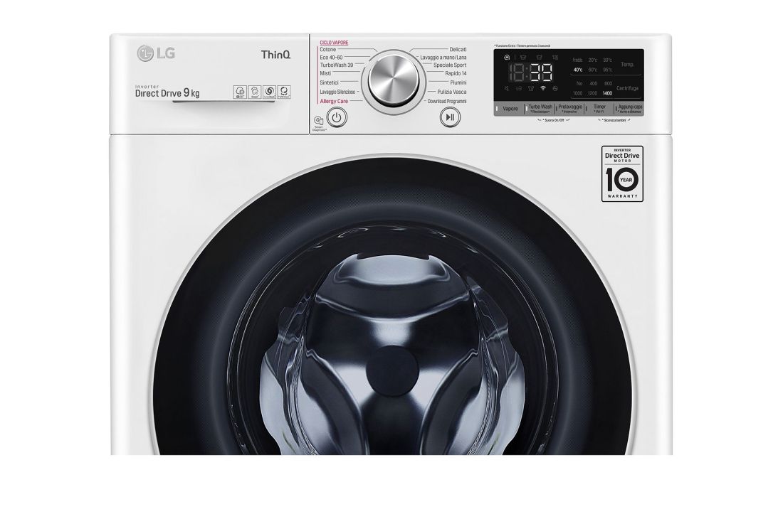 LG Πλυντήριο Ρούχων 9kg, AI DD™, Ατμού, TurboWash 360™  , 06_Vivace_VC3_9kg_White_F4V7VYP1WE_Italian_Detail1, F4WV709S1E, thumbnail 6