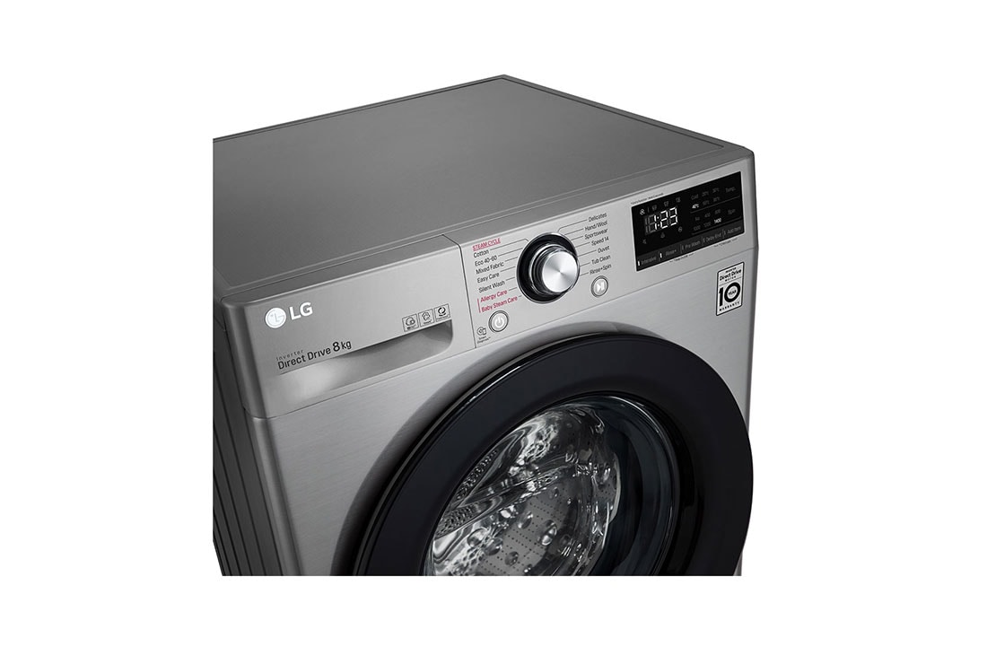 LG Πλυντήριο Ρούχων 8kg, AI DD™, Ατμού  , top left panel view, F4WV308S6TE, thumbnail 5