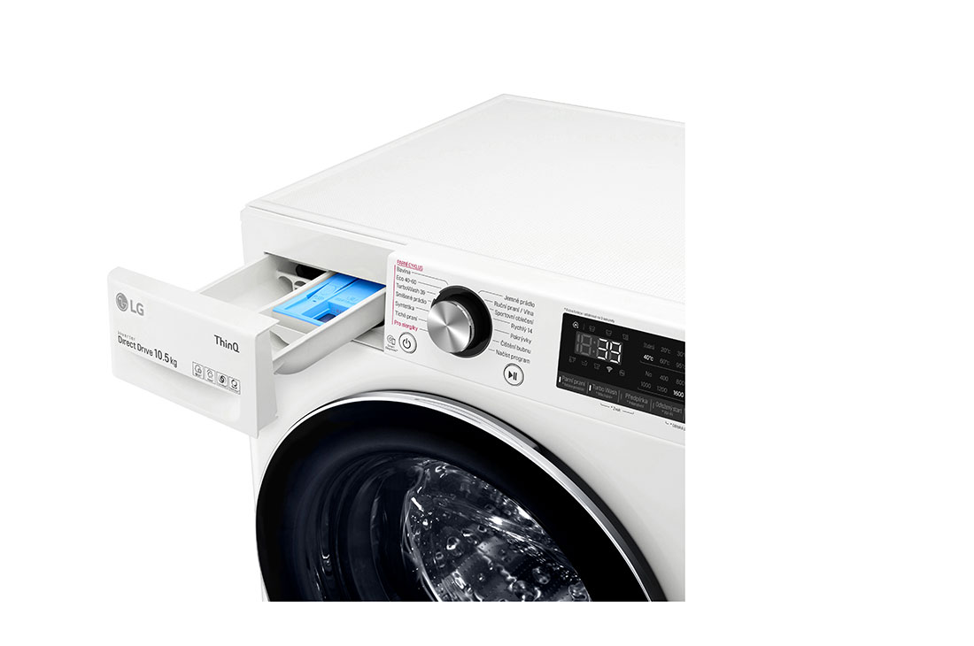 LG Πλυντήριο Ρούχων 10,5kg, AI DD™, Ατμού, TurboWash™ , Drawer Open, F6WV910P2E, thumbnail 5