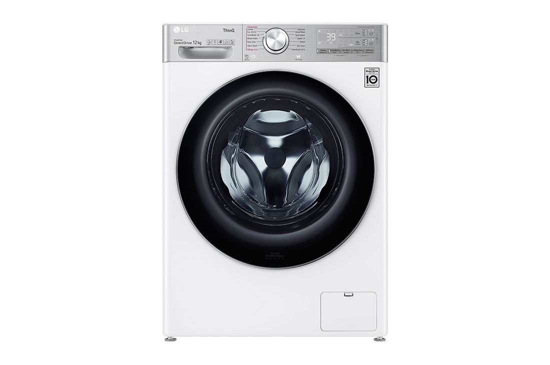 LG Πλυντήριο Ρούχων 12kg, AI DD™, Ατμού, TurboWash™ , front view, F4WV912P2EA