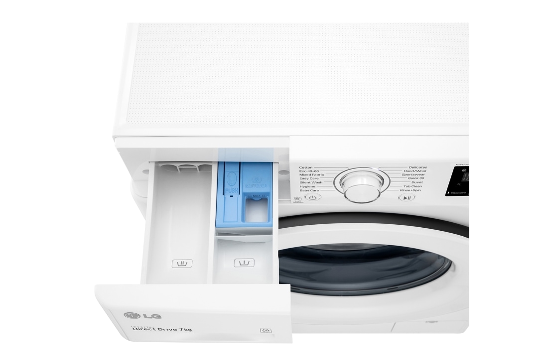 LG Πλυντήριο Ρούχων Slim 7kg, AI DD™, Top Left open Perspective view, F2WV3S7N3E, thumbnail 6