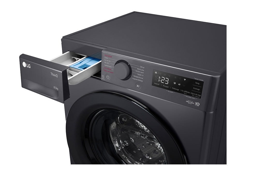 LG Πλυντήριο Ρούχων Slim 8,5kg, AI DD™, Ατμού , Detail drawing, F2WV308S6AB, thumbnail 6