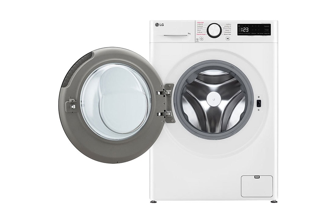 LG Πλυντήριο Ρούχων 9kg, AI DD™, Steam™, TurboWash™, front open view, F4R5009TSWS, thumbnail 2