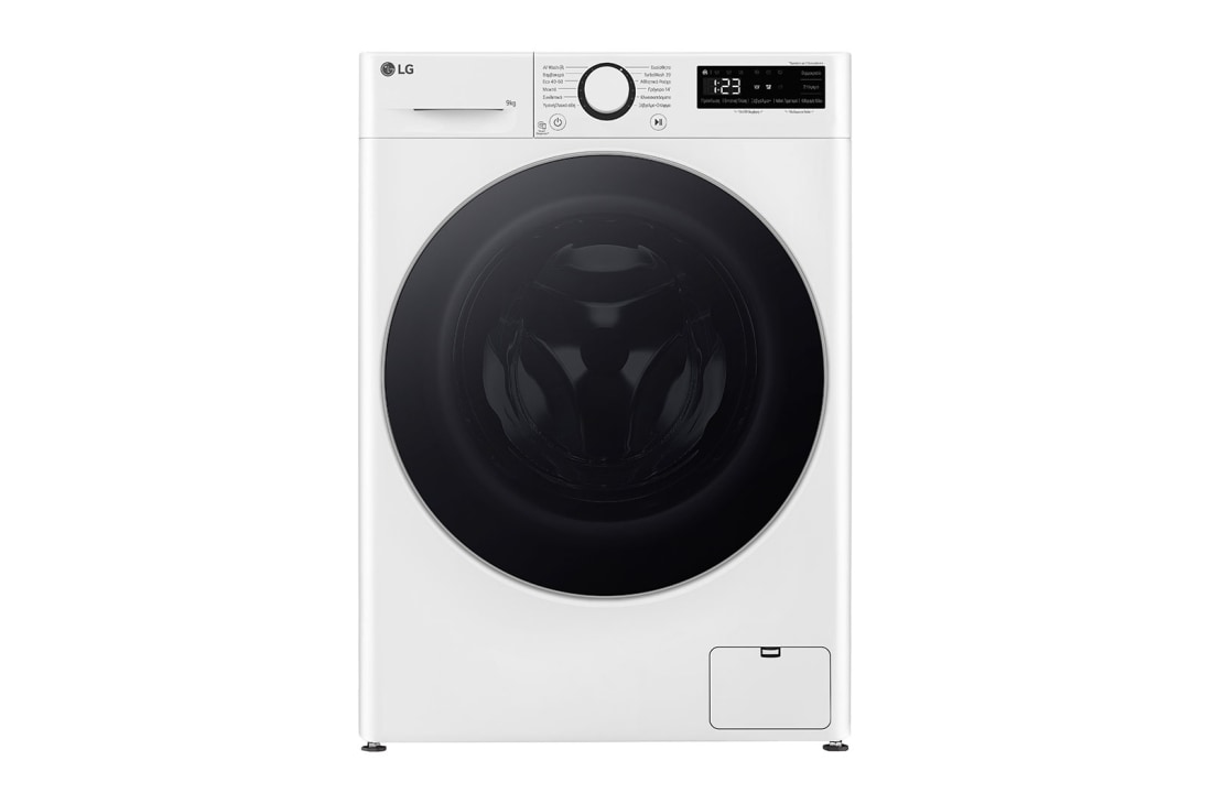 LG Πλυντήριο Ρούχων 9kg, AI DD™, TurboWash™, front view, F4R5009TNWS