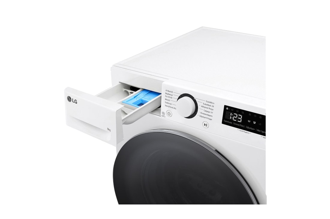 LG Πλυντήριο Ρούχων 9kg, AI DD™, TurboWash™, Left perspective draw open, F4R5009TNWS, thumbnail 5