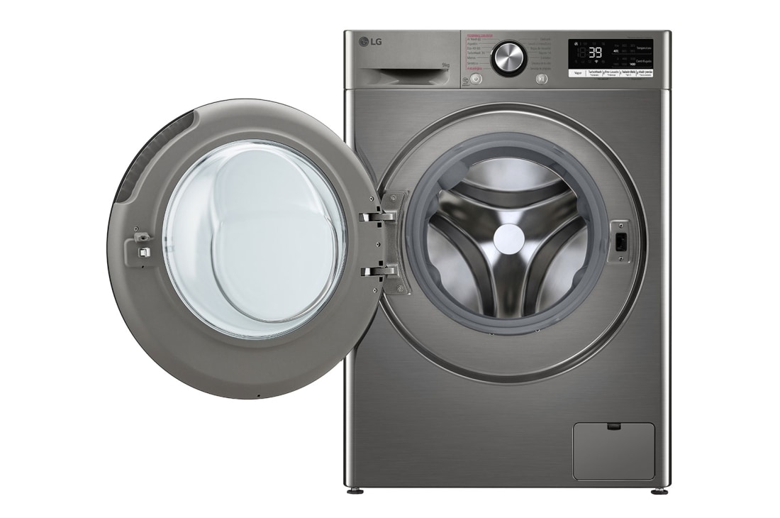 LG Πλυντήριο Ρούχων 9kg, AI DD™, Steam™ TurboWash™, Front Open view, F4R7009TSSB, thumbnail 2