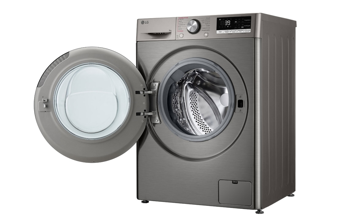 LG Πλυντήριο Ρούχων 9kg, AI DD™, Steam™ TurboWash™, Right Open view, F4R7009TSSB, thumbnail 11