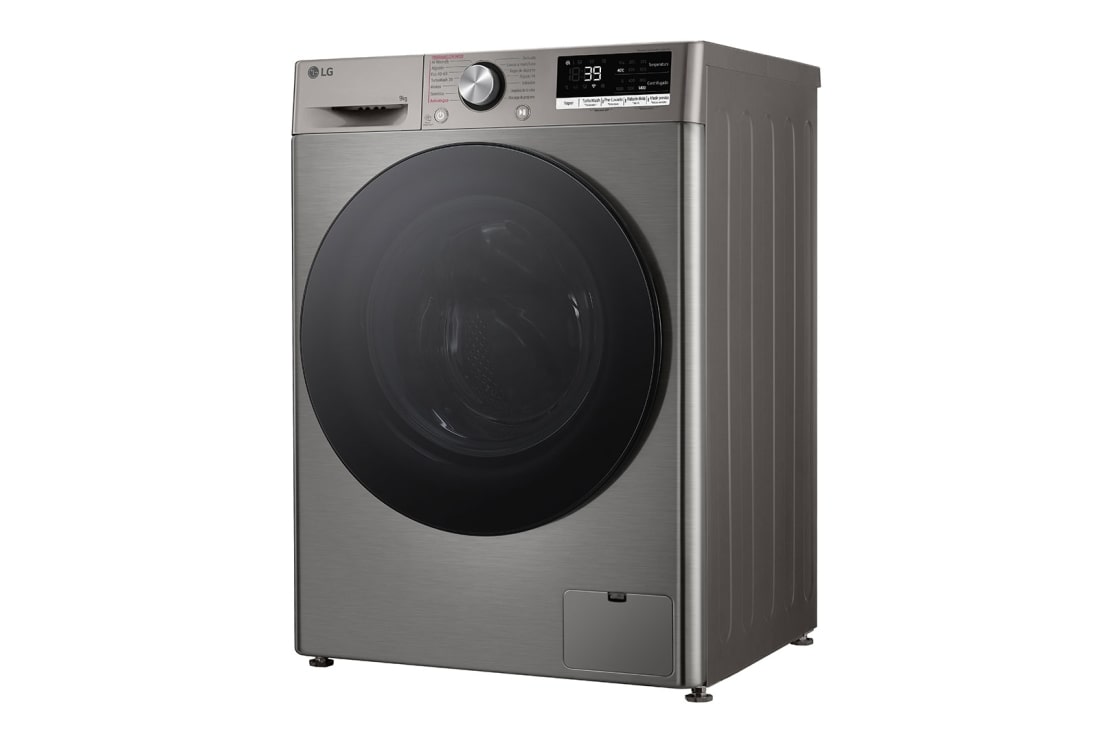 LG Πλυντήριο Ρούχων 9kg, AI DD™, Steam™ TurboWash™, Right Side View, F4R7009TSSB, thumbnail 12