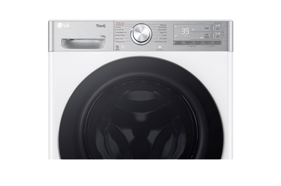 LG Πλυντήριο Ρούχων 13kg, AI DD™, Steam™,TurboWash™, tempered Glass Detail view, F4R9513TPWC, thumbnail 6