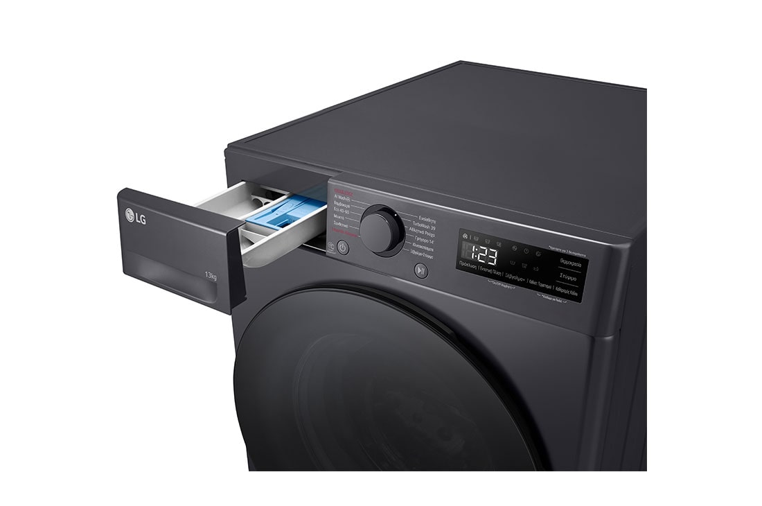 LG Πλυντήριο Ρούχων 13kg, AI DD™, Steam™,TurboWash™, Front half Detail, F4R5013TSMB, thumbnail 6