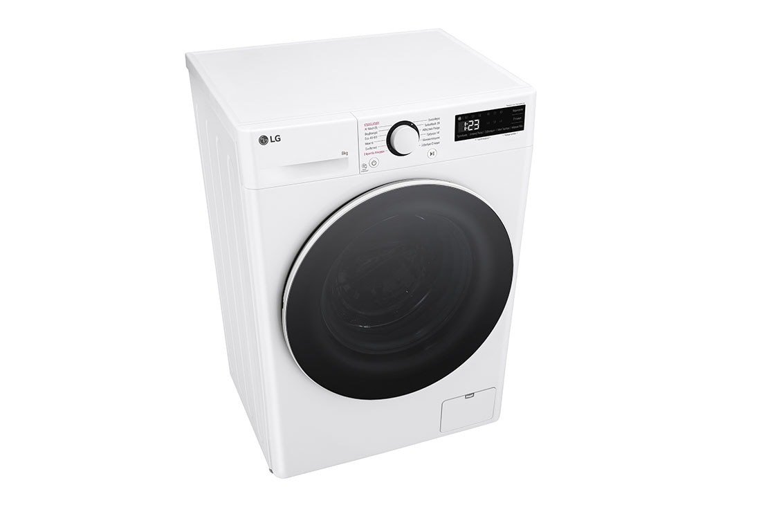 LG Πλυντήριο Ρούχων 8kg, AI DD™, Steam™,TurboWash™, Left Top Perspective, F2R5008TSWW, thumbnail 8