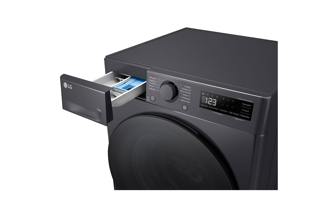 LG Πλυντήριο Ρούχων 10kg, AI DD™, Steam™,TurboWash™, Top Right Drawer Open , F4R5010TSMB, thumbnail 6