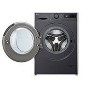 LG Πλυντήριο Ρούχων 8kg, AI DD™, Steam™,TurboWash™, Front view with door open, F2R5008TSMB, thumbnail 2