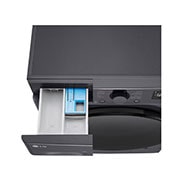 LG Πλυντήριο Ρούχων 8kg, AI DD™, Steam™,TurboWash™, Top perspective view with detergent port open, F2R5008TSMB, thumbnail 7