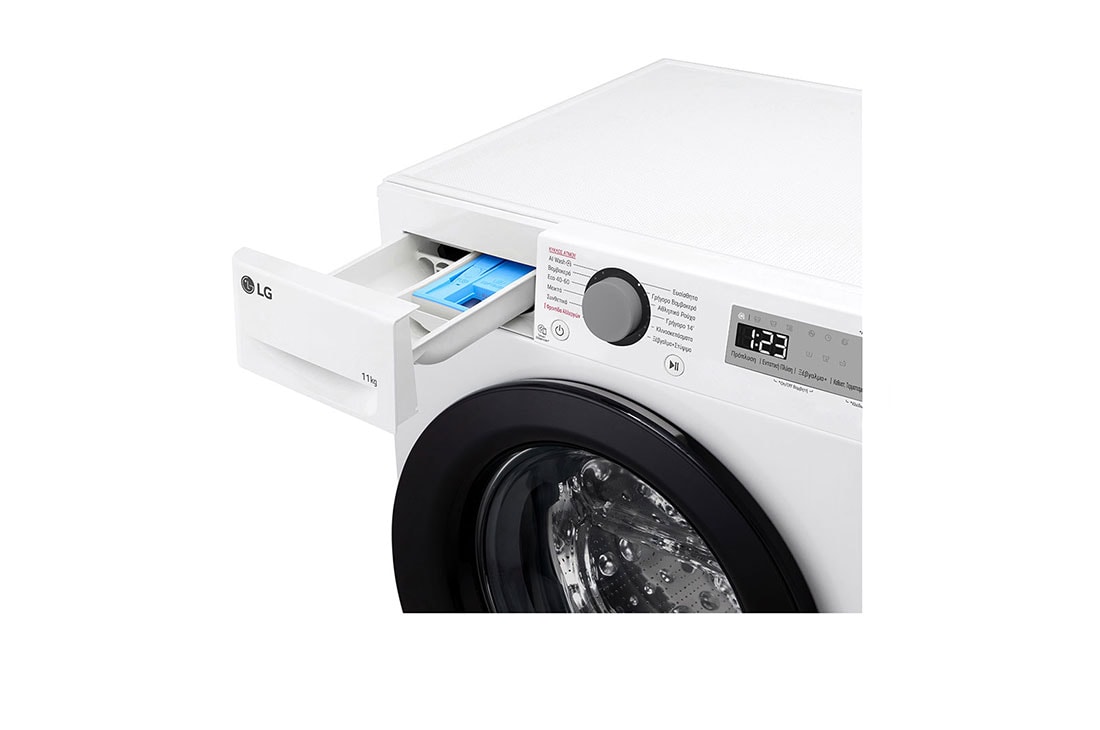LG Πλυντήριο Ρούχων 11kg, AI DD™, Steam™, Top Right Drawer Open Detail view, F4R3P11NSWB, thumbnail 5
