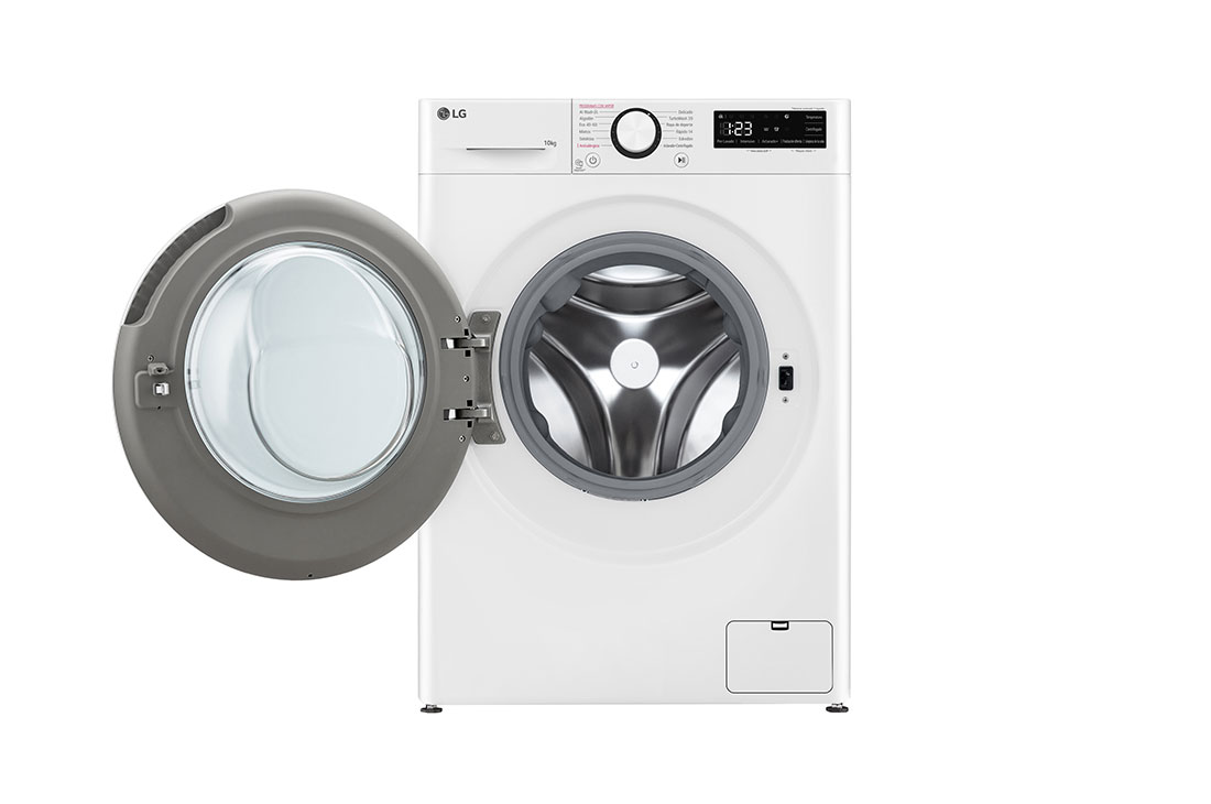 LG Πλυντήριο Ρούχων 10kg, AI DD™, Steam™, front view door open , F4R5010TSWW, thumbnail 2