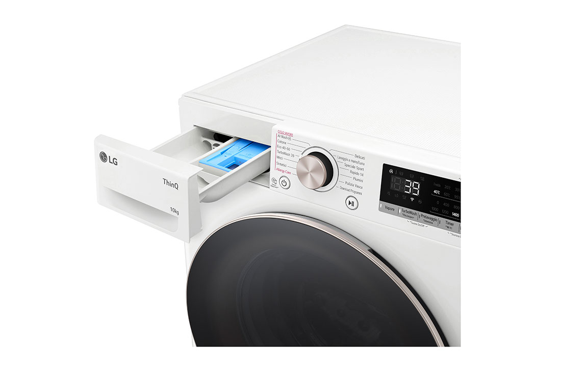 LG Πλυντήριο Ρούχων 10kg, AI DD™, Steam™, Detergent Drawer Open, F4R7010TSWG, thumbnail 5
