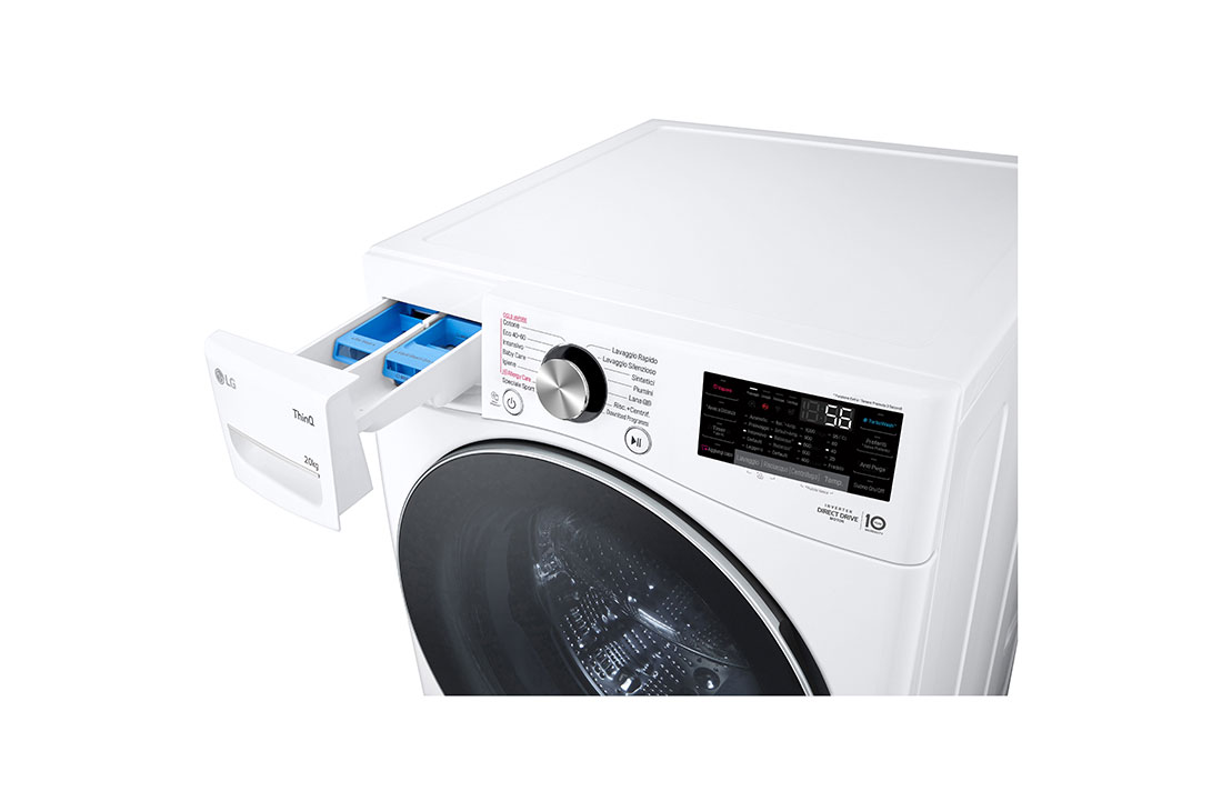 LG Πλυντήριο Ρούχων 20kg, AI DD™, Steam™, TurboWash™, deteregent port left side view, F0P3CYV2W, thumbnail 9