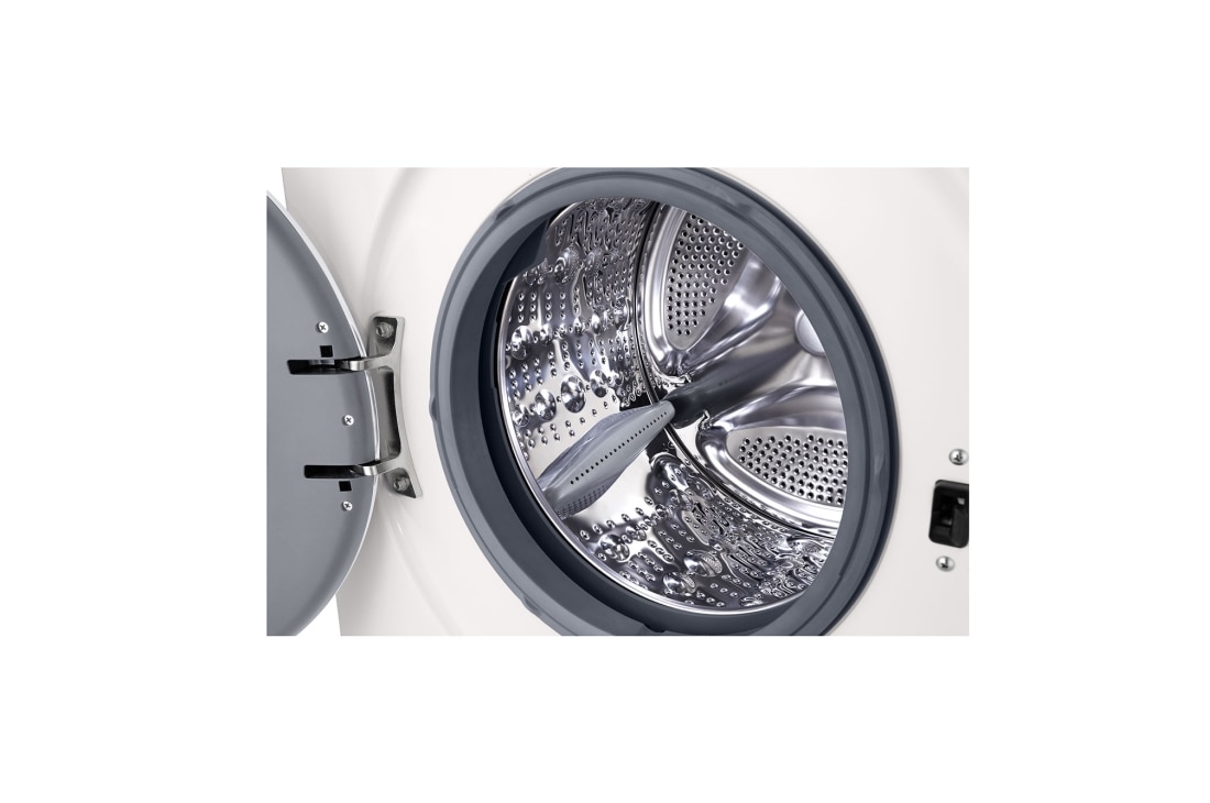LG Πλυντήριο Ρούχων 8kg, 6 motion, Steam™, Λεπτομέρεια τύμπανου, F4X1008NWH, thumbnail 4