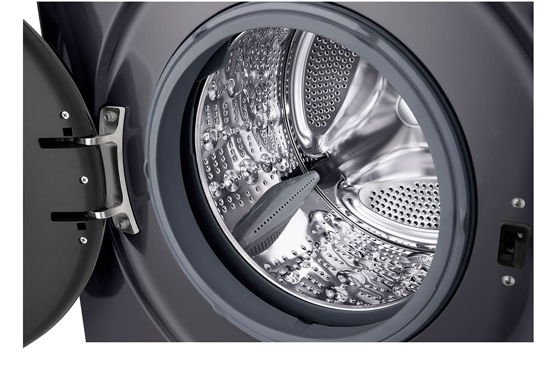 LG Πλυντήριο Ρούχων 8kg, 6 motion, Steam™, Λεπτομέρεια τύμπανου, F4X1008NMK, thumbnail 4