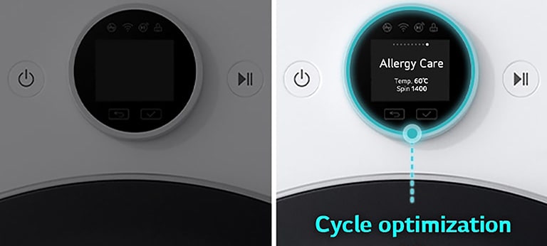 Μετά την απενεργοποίηση της λειτουργίας βελτιστοποίησης κύκλου, η συσκευή ενεργοποιείται και τα προγράμματα πλύσης εκτελούνται διαδοχικά. Μετά τη διακοπή στην οθόνη Allergy Care, η βελτιστοποίηση κύκλου ενεργοποιείται και μια επιλογή ρυθμίζεται αυτόματα στο πρόγραμμα Allergy Care.