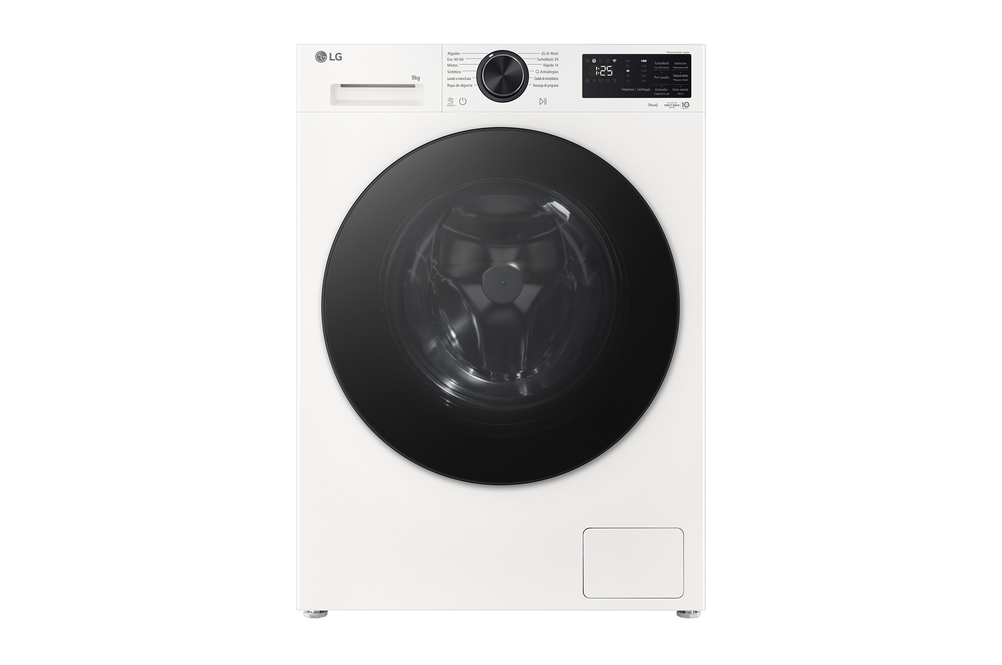 LG Πλυντήριο ρούχων 9kg, AIDD, TurboWash, Μπροστινή όψη λευκού πλυντηρίου ρούχων εμπρόσθιας φόρτωσης 13kg - Εξοικονόμηση ενέργειας, AI DD, αυτόματης διανομής (F4X5009TWB), F4X5509TWB, thumbnail 1