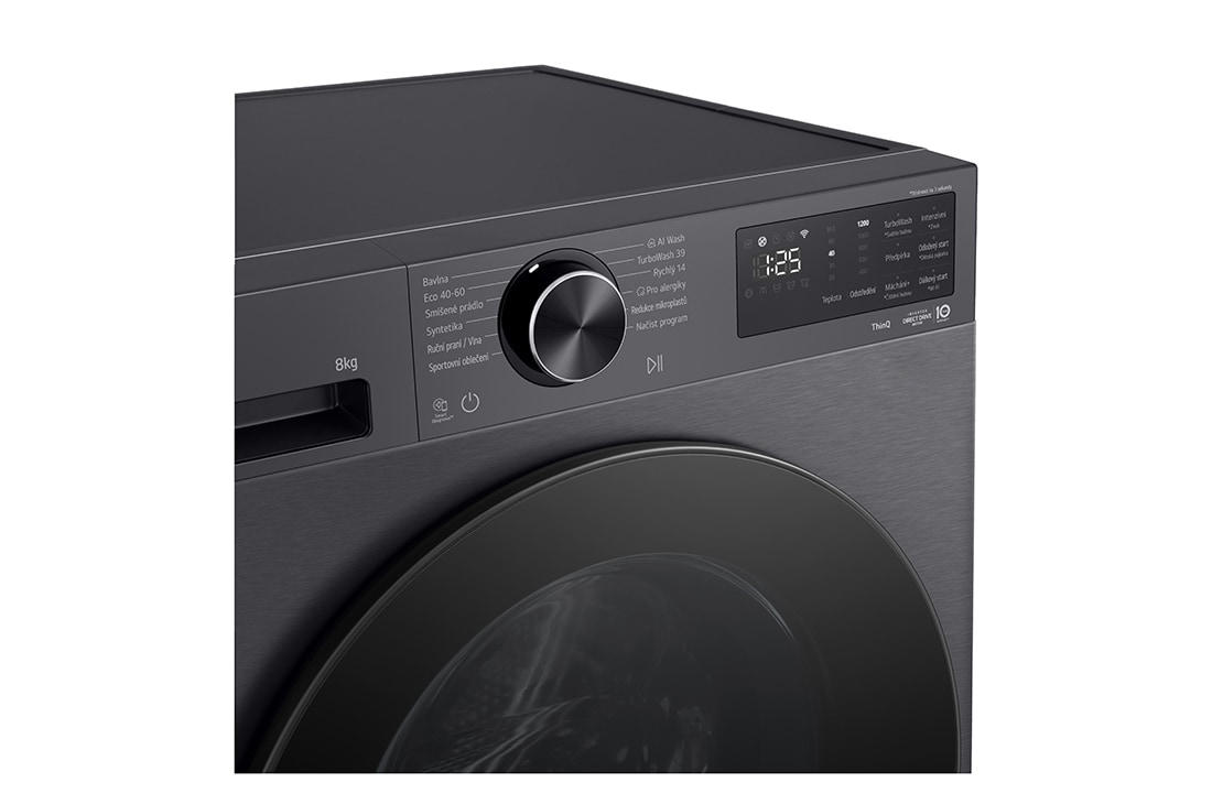 LG Πλυντήριο ρούχων 8kg, AIDD, TurboWash, Εικόνα που δείχνει μείωση των εκπομπών μικροπλαστικών έως και 60% σε εικόνα φόντου που αναπαριστά κύματα, F2X50S8TBB, thumbnail 4