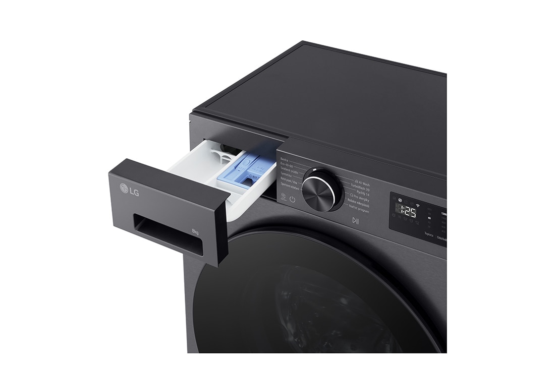 LG Πλυντήριο ρούχων 8kg, AIDD, TurboWash, Πλυντήριο ρούχων εμπρόσθιας φόρτωσης της LG που ανιχνεύει τα πουκάμισα σε πλυσταριό, F2X50S8TBB, thumbnail 5