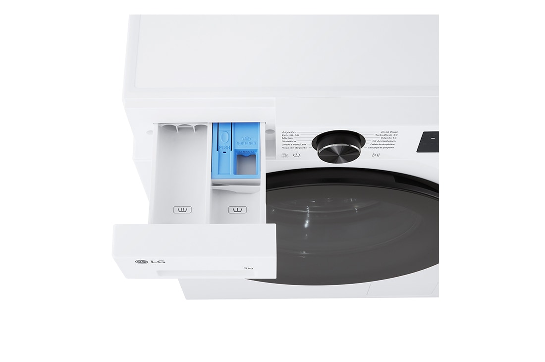 LG Πλυντήριο ρούχων 9kg, AIDD, TurboWash, Εικόνα για τη διάσταση και την εγκατάσταση του πλυντηρίου ρούχων εμπρόσθιας φόρτωσης της LG, F2X50S9TLB, thumbnail 7