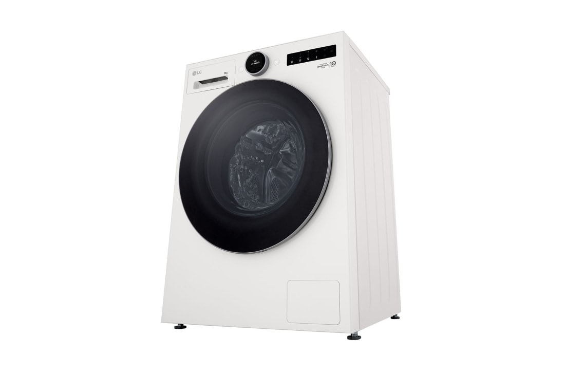 LG Πλυντήριο Ρούχων 9kg, AI DD™, Steam™, Γωνία λήψης από πάνωαριστερά, F2X70S9TWS, thumbnail 10