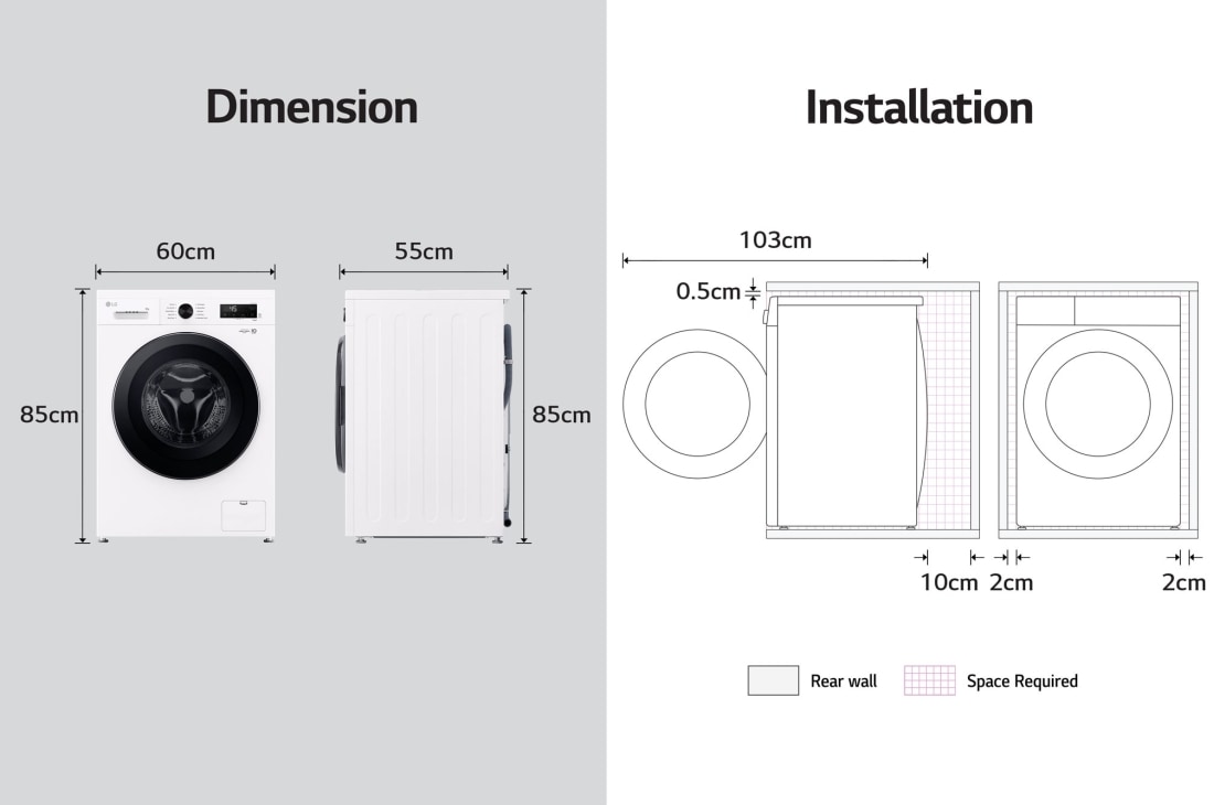 LG Πλυντήριο/Στεγνωτήριο Ρούχων 8/5kg, Inverter Direct Drive™, Steam™, W4X1085NWB, thumbnail 7