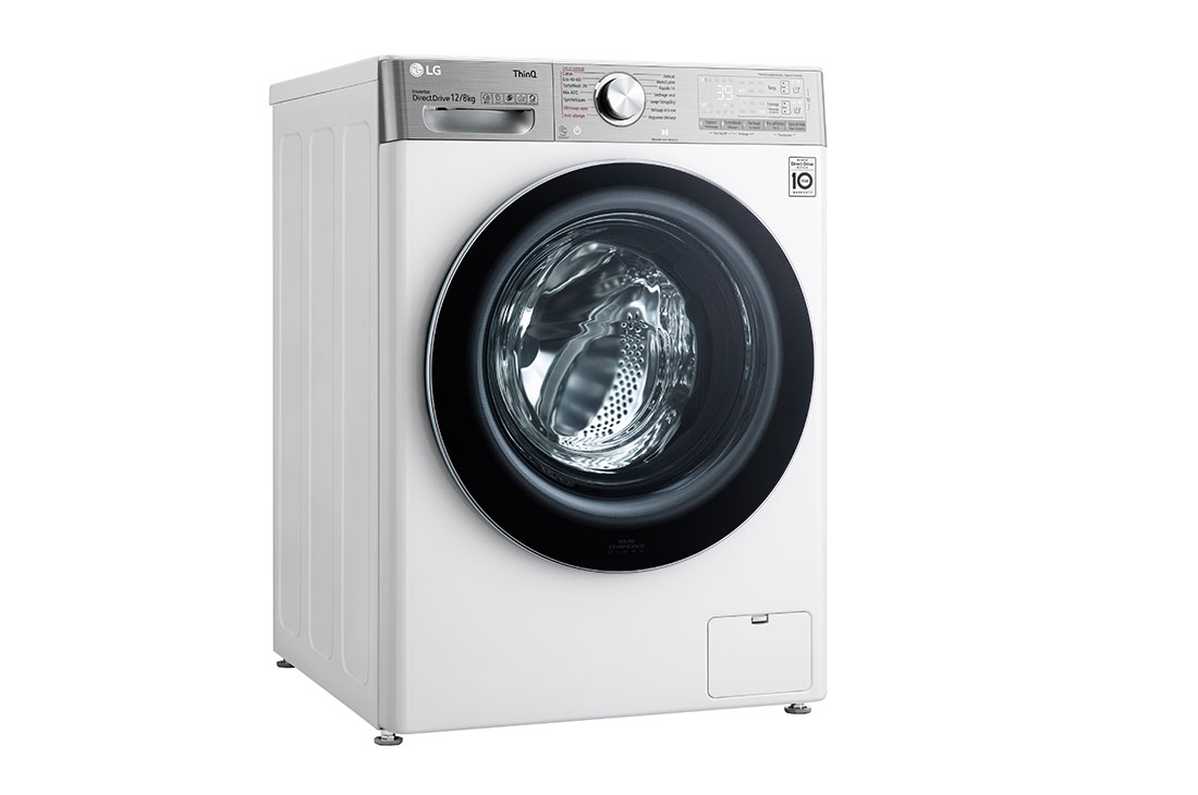LG Πλυντήριο/Στεγνωτήριο Ρούχων 12/8kg, AI DD™, Ατμού, TurboWash™ , Eco Hybrid  , left side view, F4DV912H2EA, thumbnail 10
