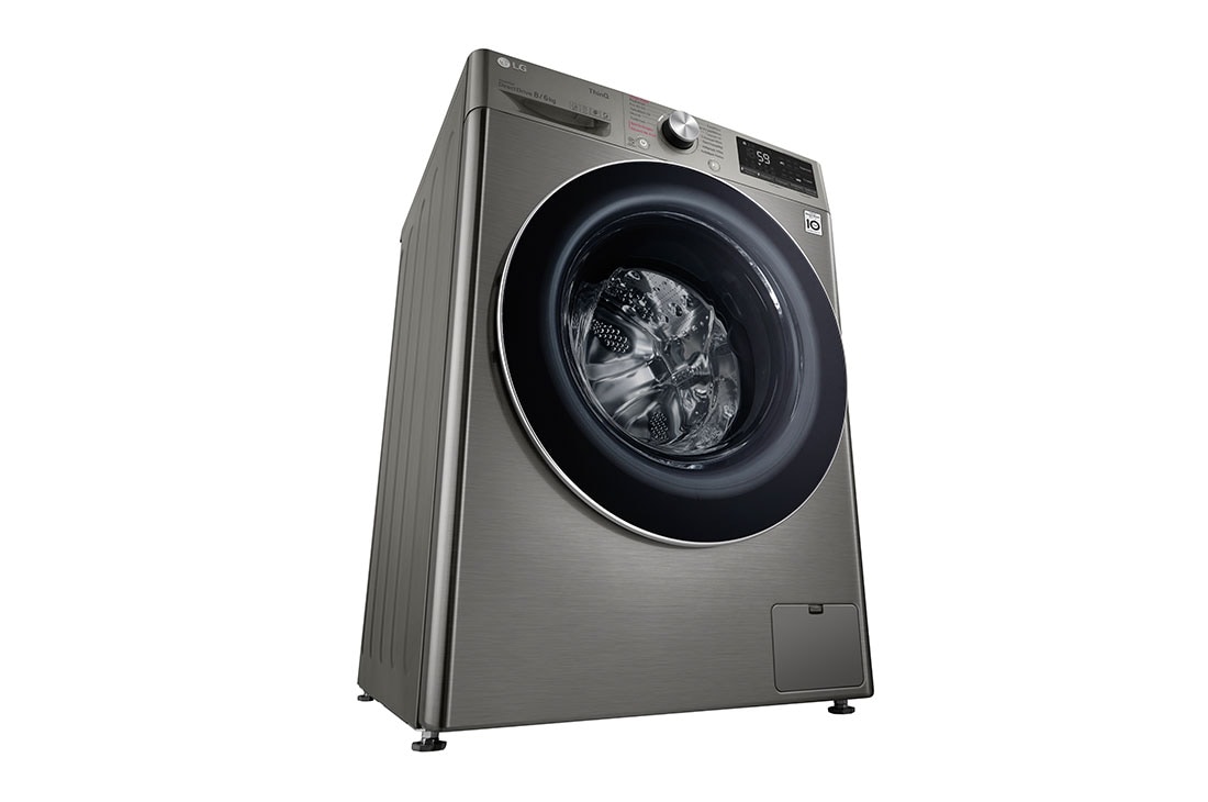 LG Πλυντήριο/Στεγνωτήριο Ρούχων 8/6kg, AI DD™, Ατμού, TurboWash™, Left Low Perspective, F4DV508S2PE, thumbnail 12