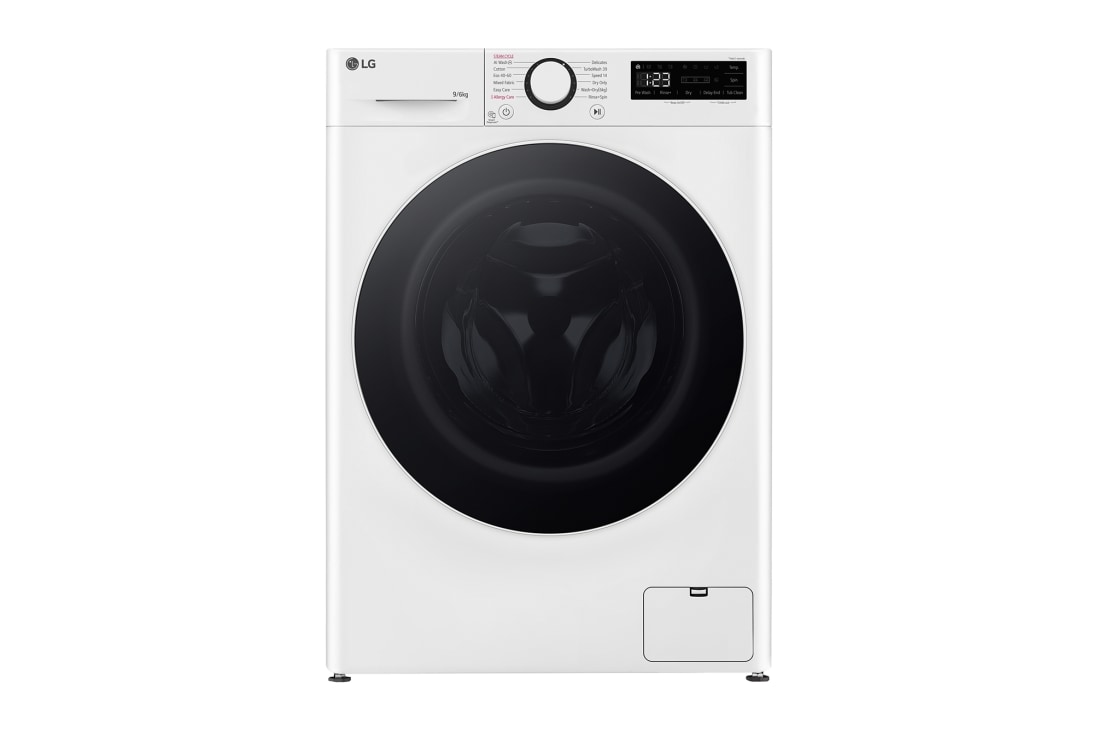 LG Πλυντήριο / Στεγνωτήριο Ρούχων 9/6kg, AI DD™, Ατμού, TurboWash 360™, Μπροστινή όψη, D4R5009TSWW