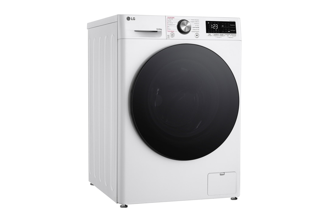 LG Πλυντήριο / Στεγνωτήριο Ρούχων 10/6kg, AI DD™, Ατμού, TurboWash 360™, προοπτική όψη από αριστερά, D4R7010TSWB, thumbnail 10