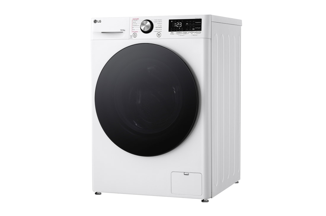 LG Πλυντήριο / Στεγνωτήριο Ρούχων 10/6kg, AI DD™, Ατμού, TurboWash 360™, προοπτική όψη από δεξιά, D4R7010TSWB, thumbnail 12