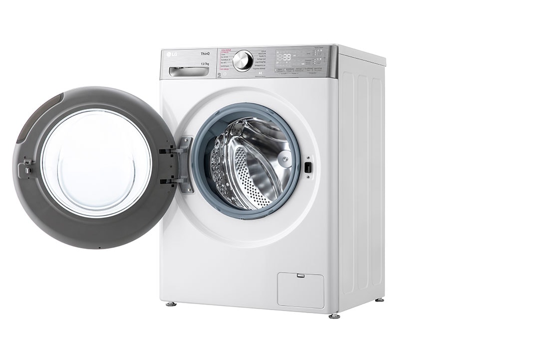 LG Πλυντήριο / Στεγνωτήριο Ρούχων 13/7kg, AI DD™, Ατμού, TurboWash 360™, Right side view with door open, D4R9513TPWC, thumbnail 11