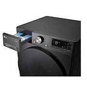 LG Πλυντήριο/Στεγνωτήριο Ρούχων 11/6kg TurboWash 360™, κάτοψη άνω τμήματος και ελεγκτή με ανοικτό συρτάρι, D4R7511TSBB, thumbnail 5