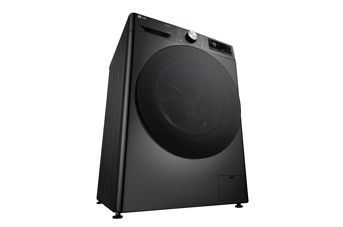 LG Πλυντήριο/Στεγνωτήριο Ρούχων 11/6kg TurboWash 360™, προοπτική όψη από δεξιά κάτω, D4R7511TSBB, thumbnail 13