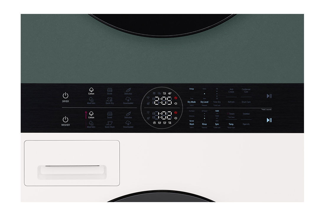 LG WashTower Πλυντήριο/Στεγνωτήριο 12/10, AIDD, Turbowash 360™, Αντλία Θερμότητας , WT1210EGF, thumbnail 6