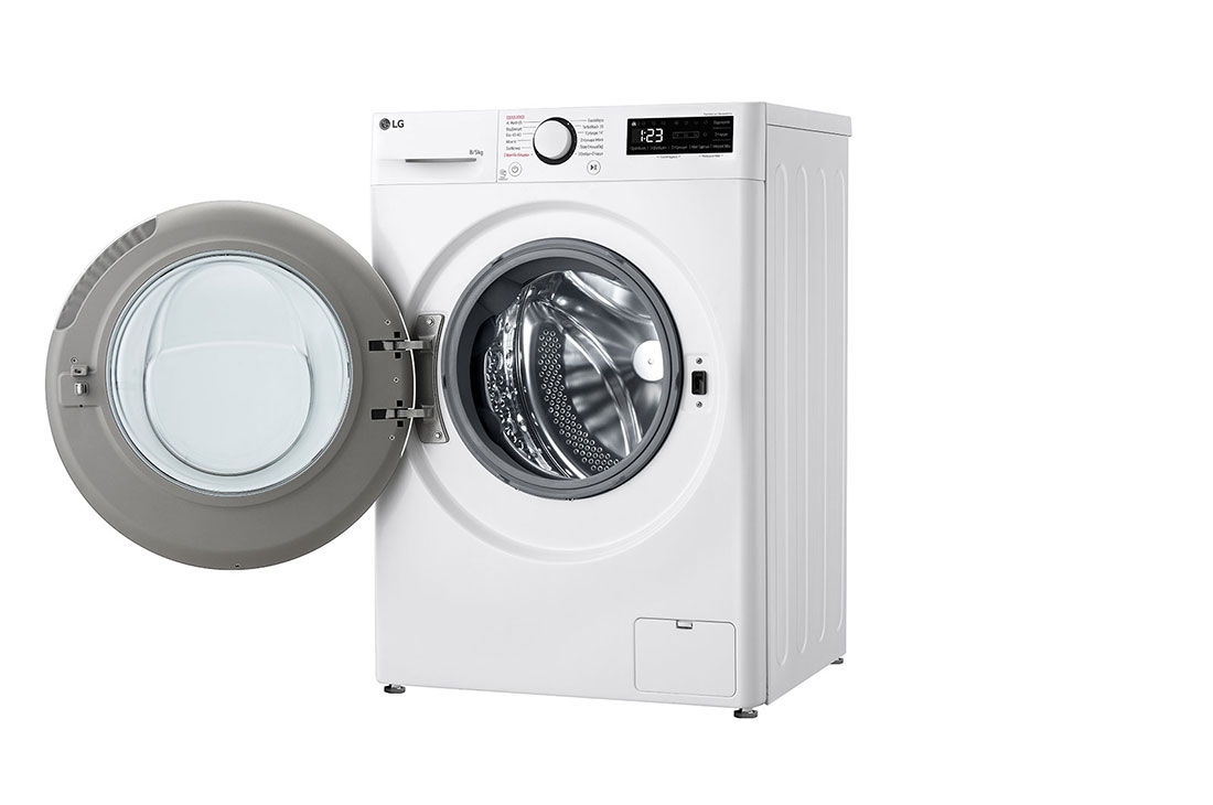 LG Πλυντήριο / Στεγνωτήριο Ρούχων Slim 8/5kg, AI DD™, Ατμού, TurboWash 360™, Right door Open view, D2R50S8TSWB, thumbnail 11