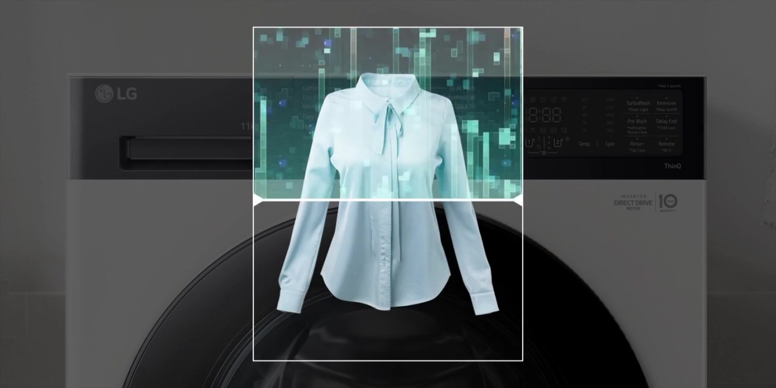 Βίντεο που δείχνει το πρόγραμμα πλύσης AI της LG, ανιχνεύοντας τα φορτία και τον τύπο υφάσματος